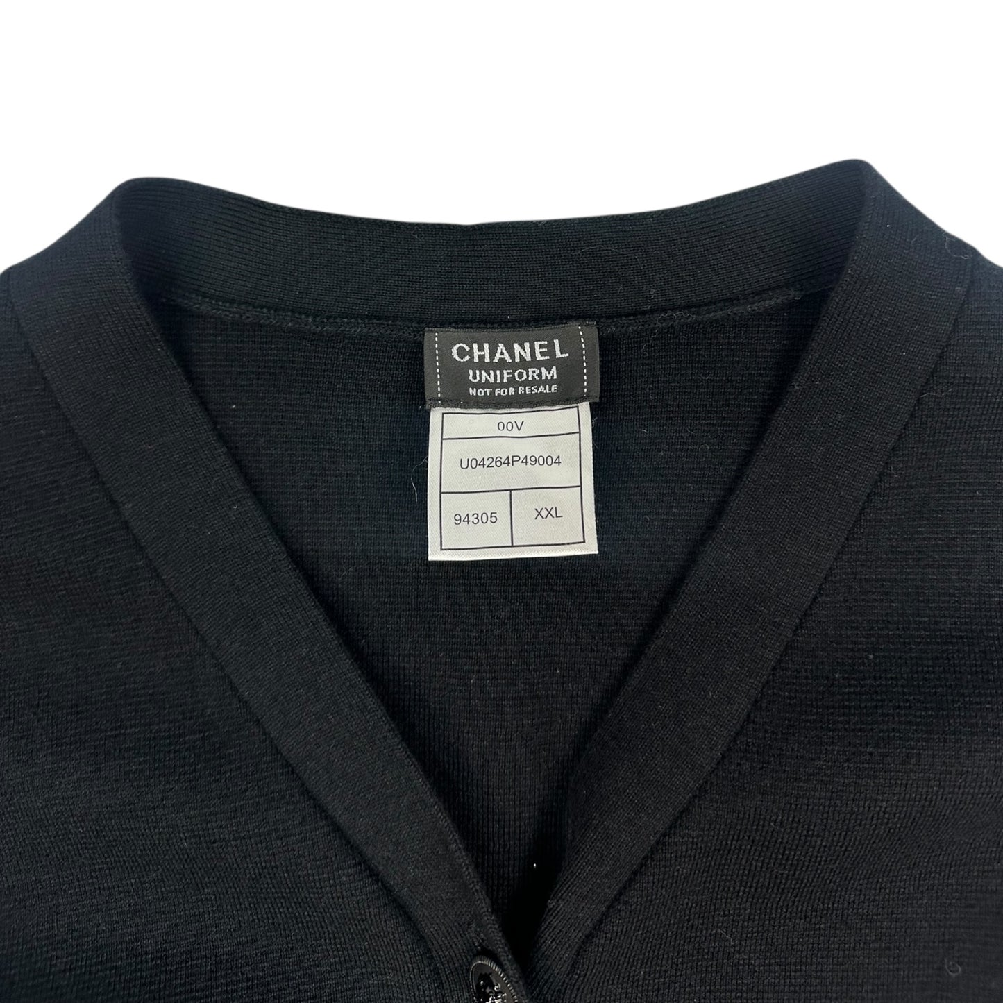 Vintage Chanel Uniform Strickjacke schwarz Damen XXL