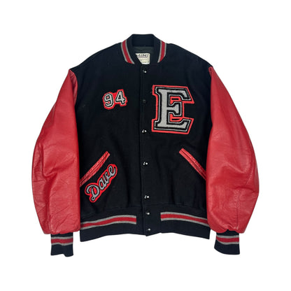 Vintage DeLong Raptors College jacke schwarz/rot Gr. L