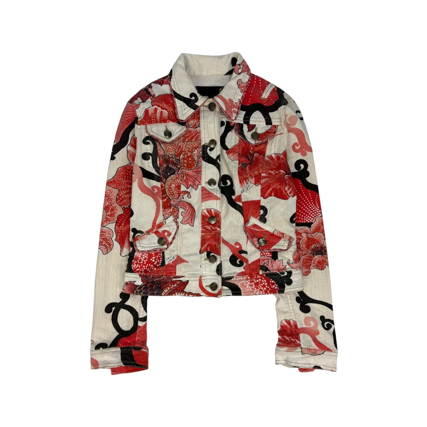 Vintage Just Cavalli Jacke rot / weiß Gr. XS