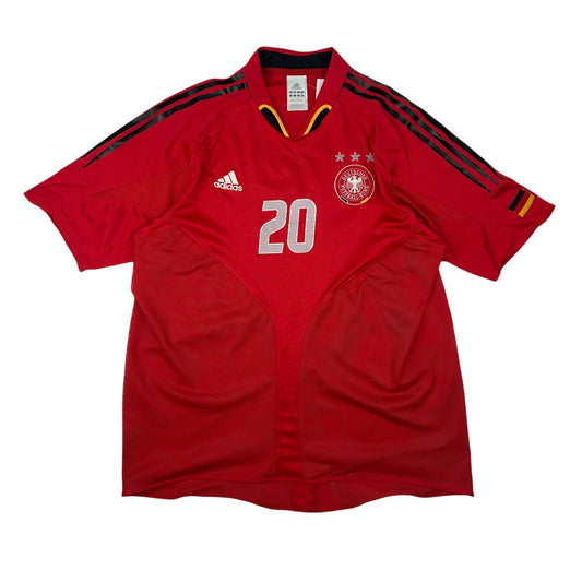 Vintage Adidas Deutschland Podolski Fußballtrikot rot XXL