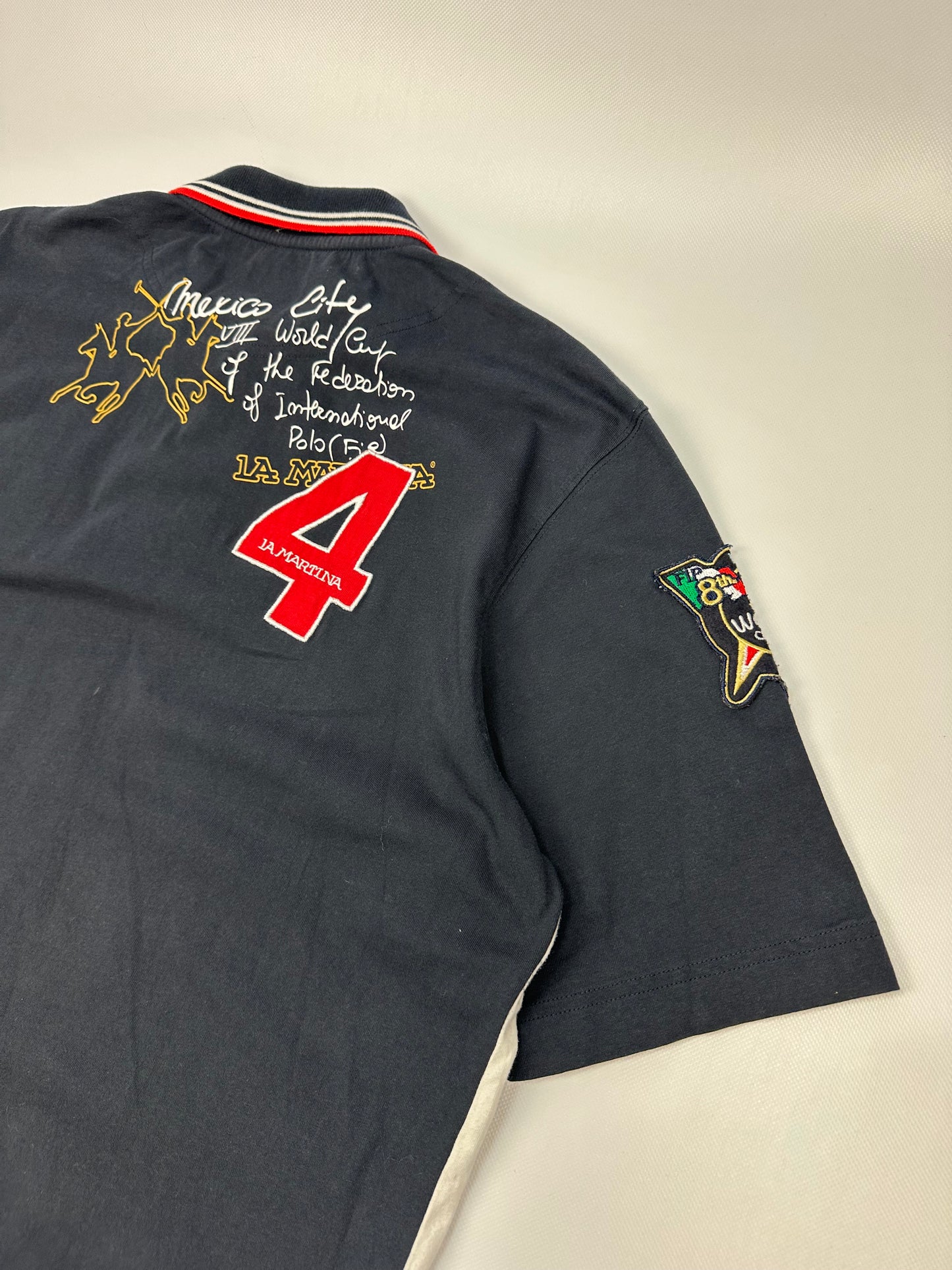 Vintage La Martina Polohemd schwarz/weiß XXL