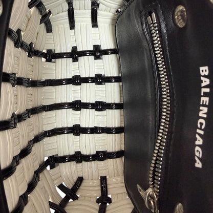 Balenciaga Bistro Panier Shopper klein schwarz / weiß