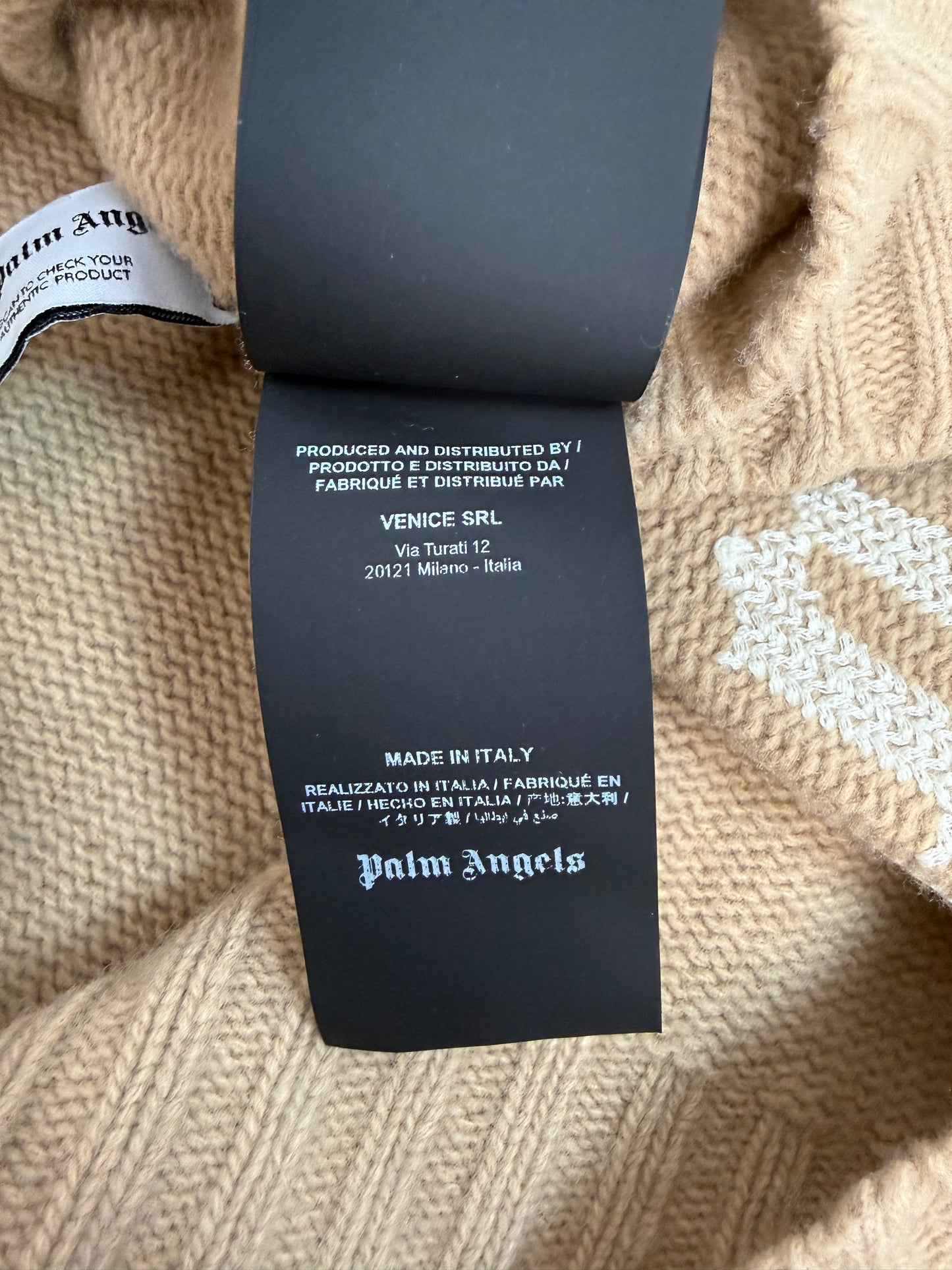 Palm Angels Pullover braun / weiß Gr. XXL