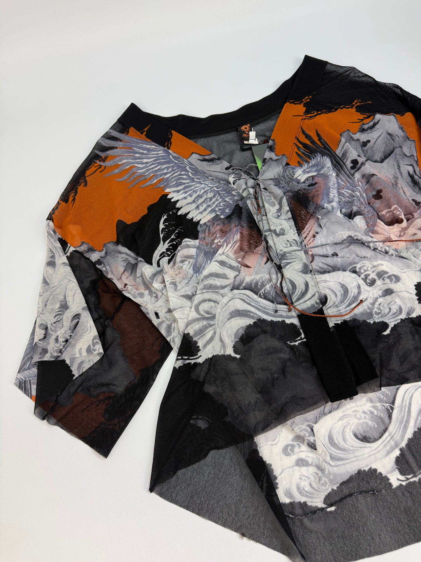 Vintage Jean Paul Gaultier Soleil Shirt schwarz / orange Gr. S