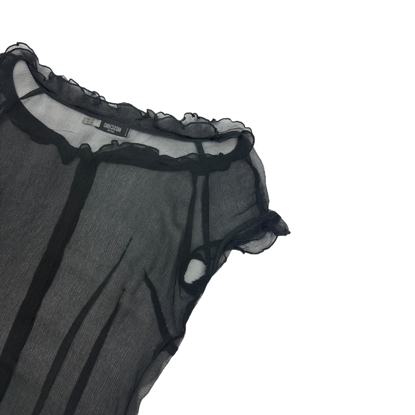 Vintage Moschino Jeans Mesh Bluse schwarz Damen L