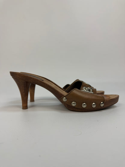 Vintage Dolce & Gabbana Heels braun / Silber Gr. 39
