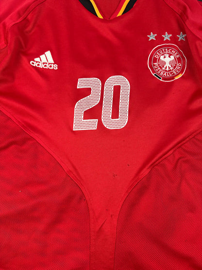 Vintage Adidas Deutschland Podolski Fußballtrikot rot XXL