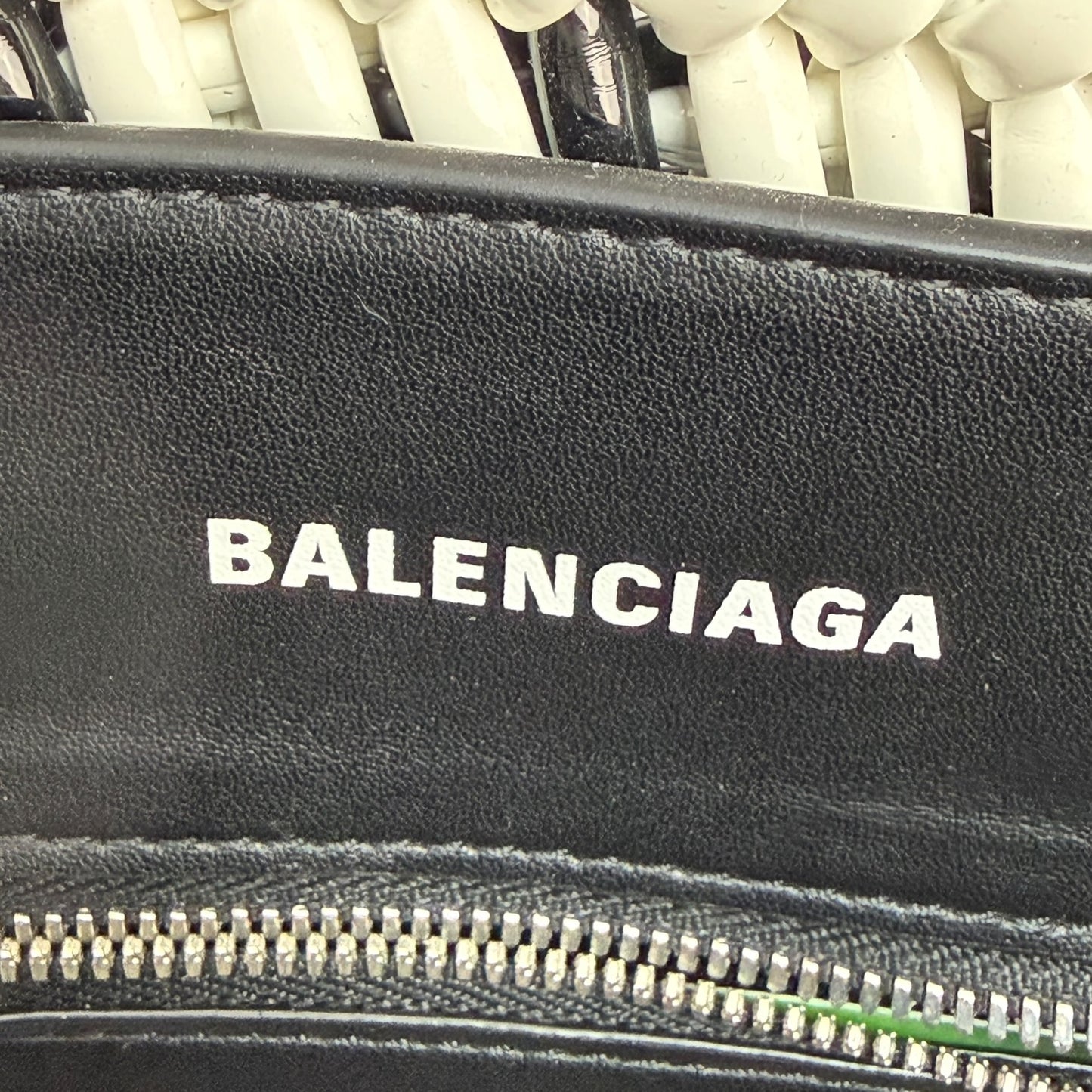 Balenciaga Bistro Panier Shopper klein schwarz / weiß