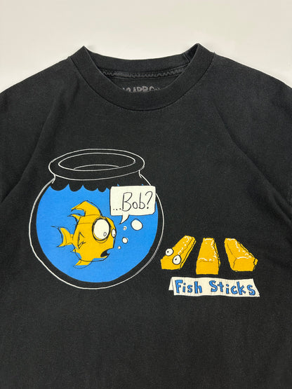Vintage "Fish Sticks" T-Shirt schwarz Gr. M