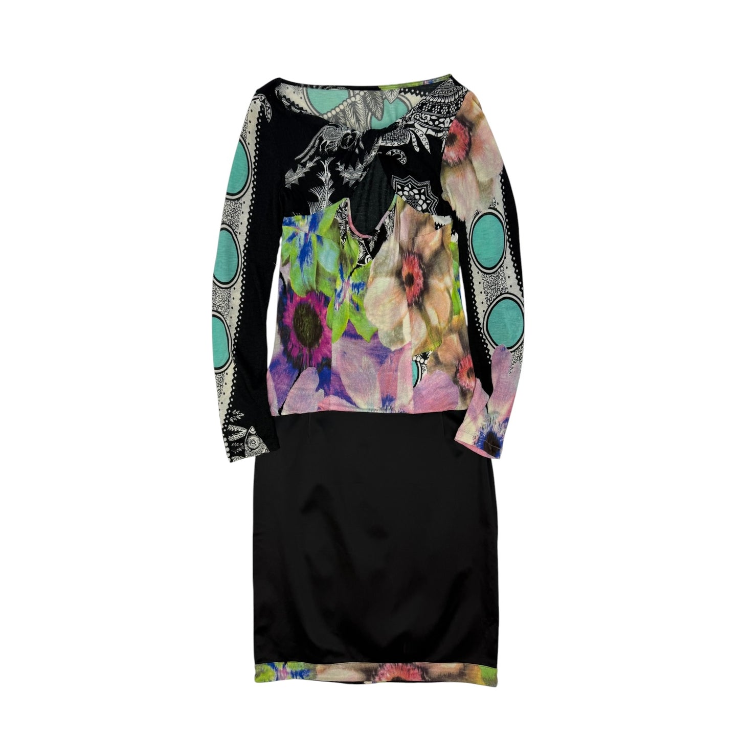 Vintage Class Cavalli Set ( Rock & Top) schwarz / bunt Gr. M