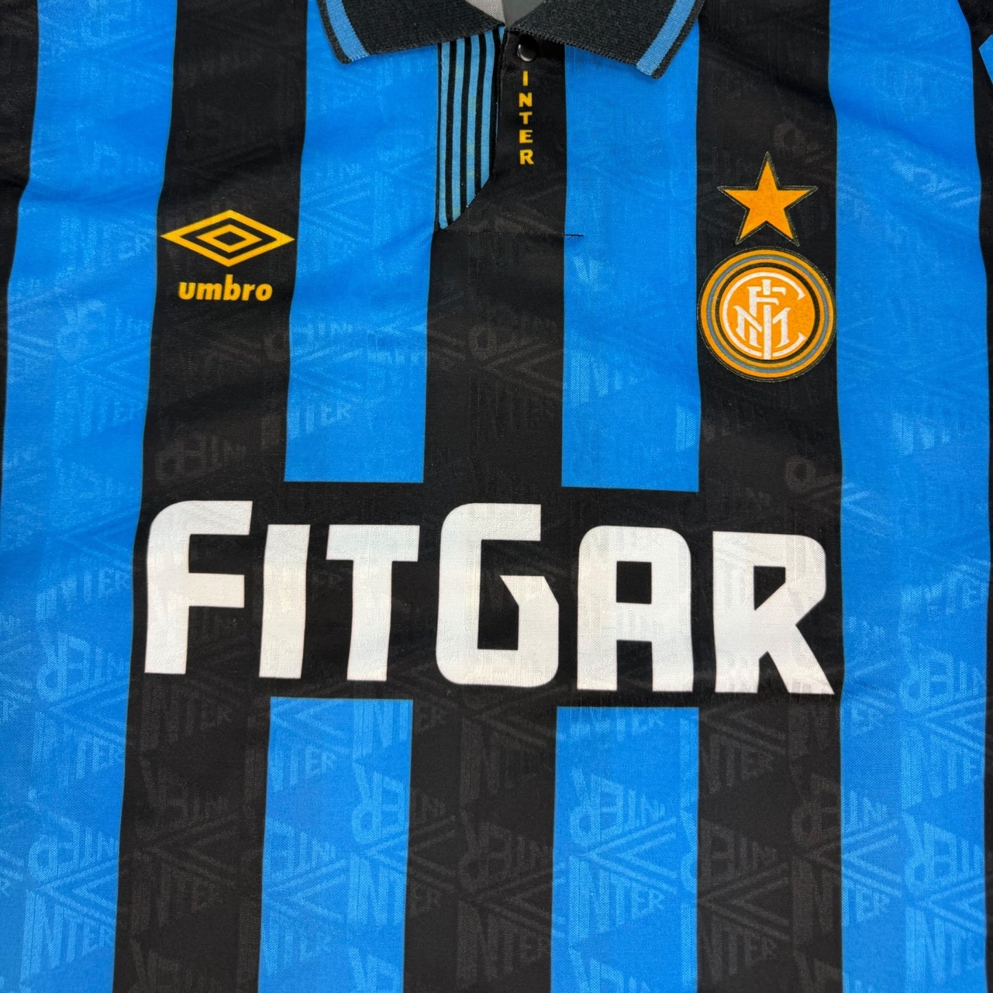 Vintage Umbro Inter Mailand Fußballtrikot blau / schwarz Gr. XL