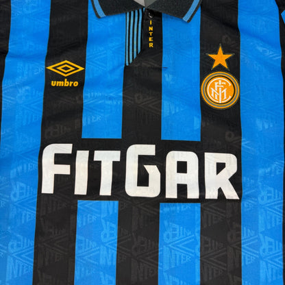 Vintage Umbro Inter Mailand Fußballtrikot blau / schwarz Gr. XL