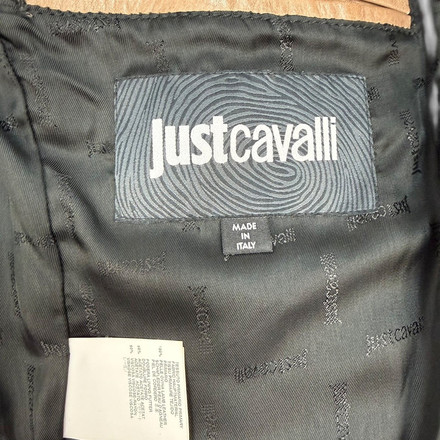 Vintage Just Cavalli Lederjacke braun Gr. 48