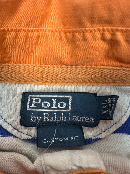 Vintage Polo Ralph Lauren Polohemd blau/weiß XXL
