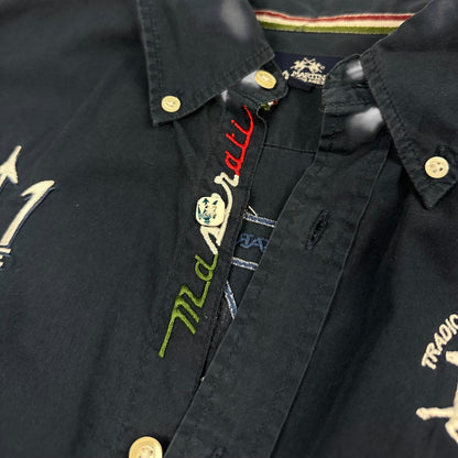 Vintage La Martina x Maserati Hemd Navy blau M