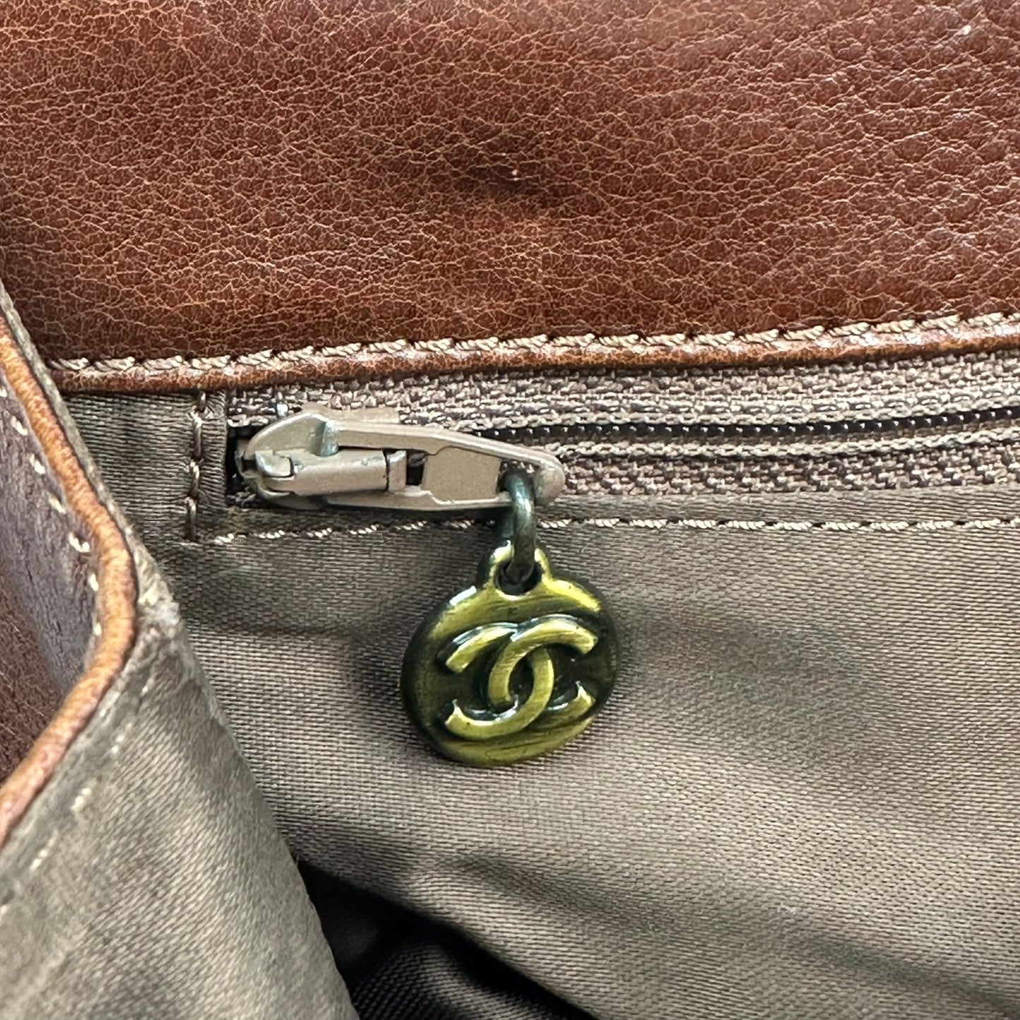 Vintage Chanel Handtasche braun / gold