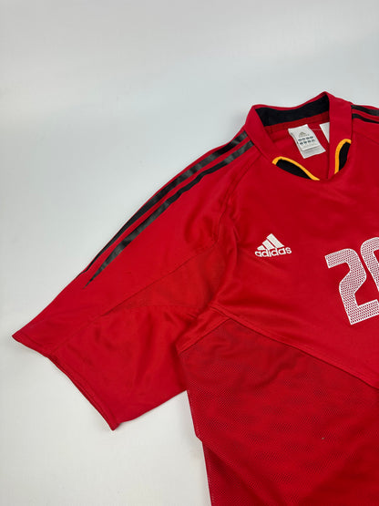Vintage Adidas Deutschland Podolski Fußballtrikot rot XXL