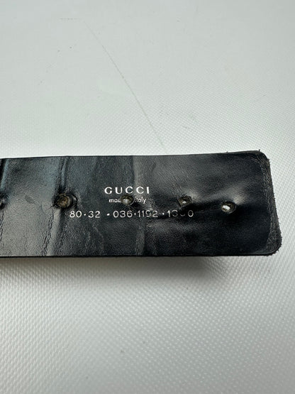 Vintage Gucci Gürtel schwarz/silber Gr. 80