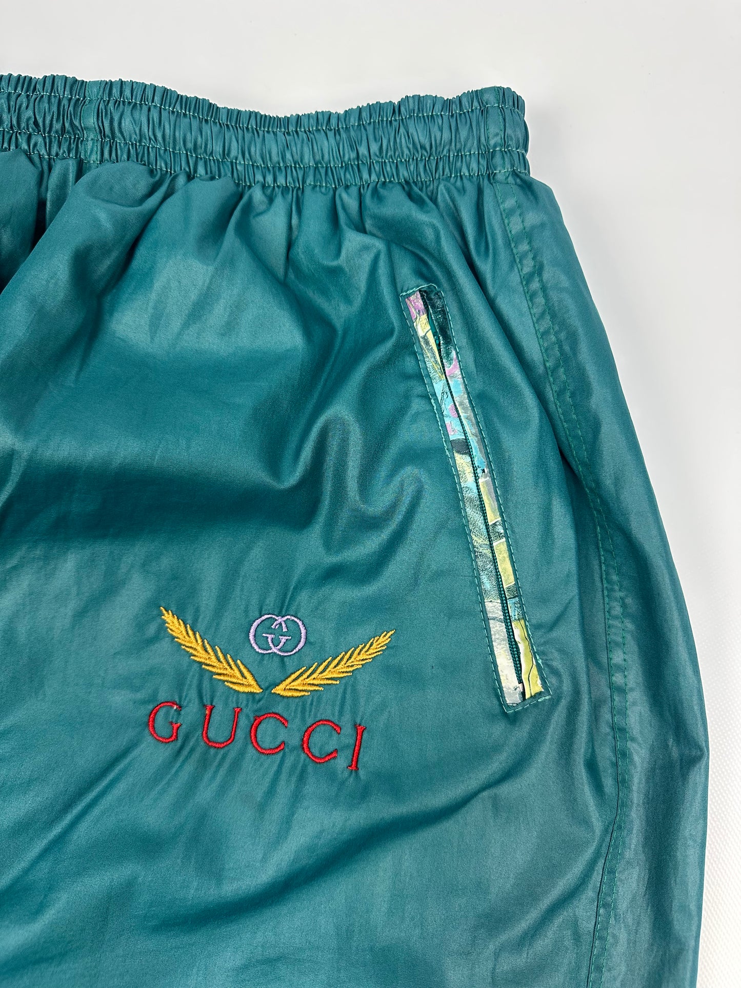 Vintage Gucci Trackpants weiß/grün Gr. XL