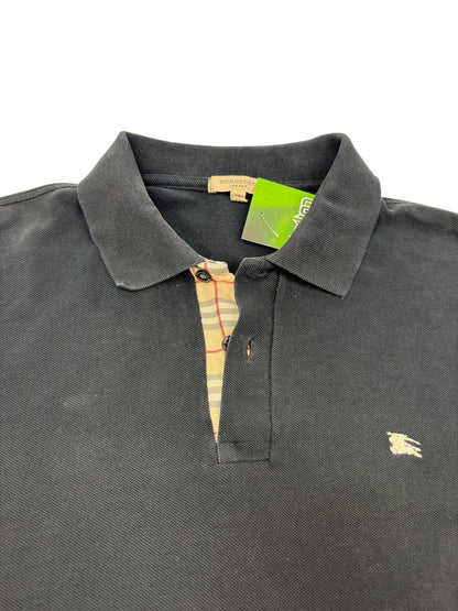 Vintage Burberry Polohemd schwarz Gr. XL