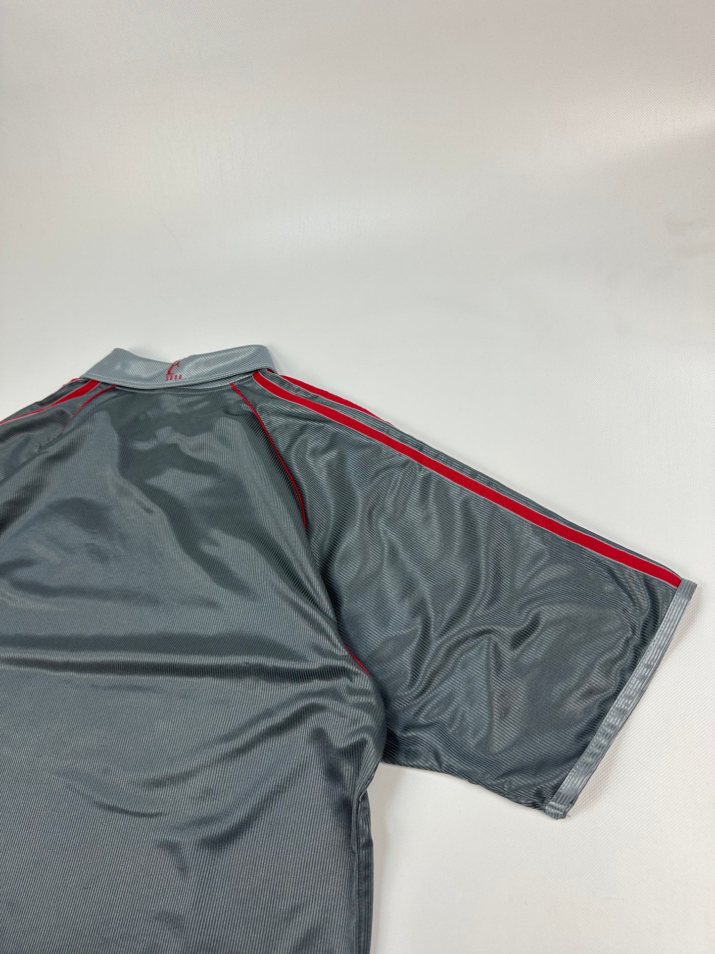Vintage Adidas Rotterdam Jersey grau/rot Gr. L