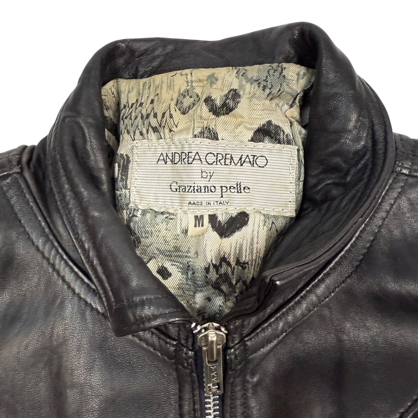 Vintage Andrea Cremato Lederjacke schwarz M