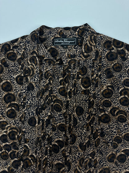 Vintage Salvatore Ferragamo Bluse braun Gr. 44