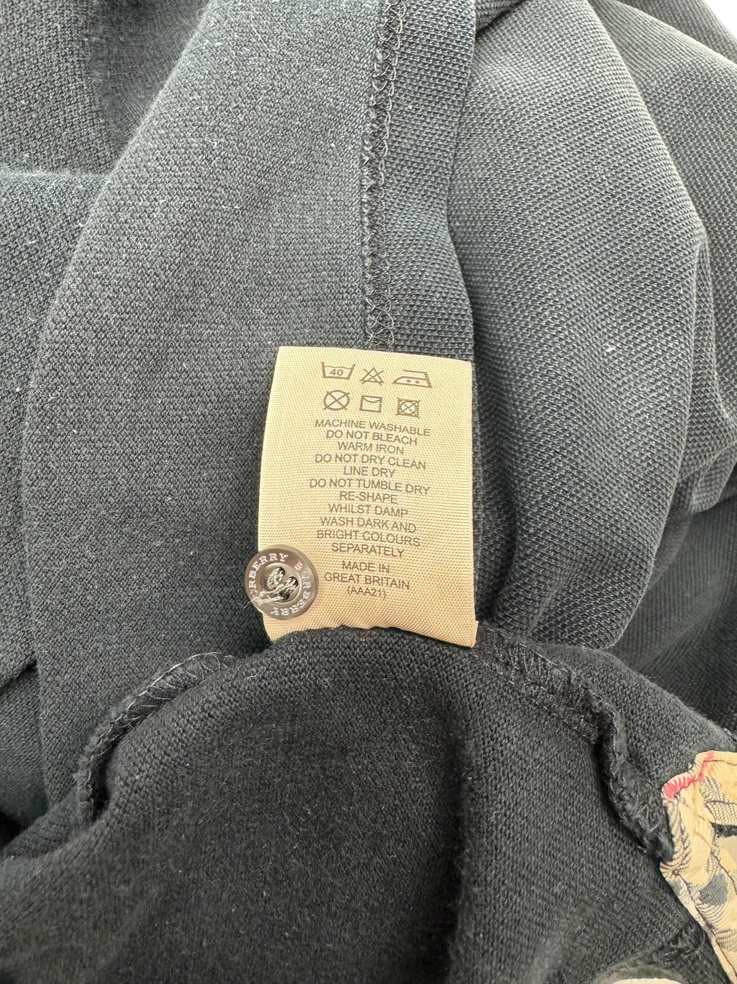 Vintage Burberry Polohemd schwarz Gr. XL