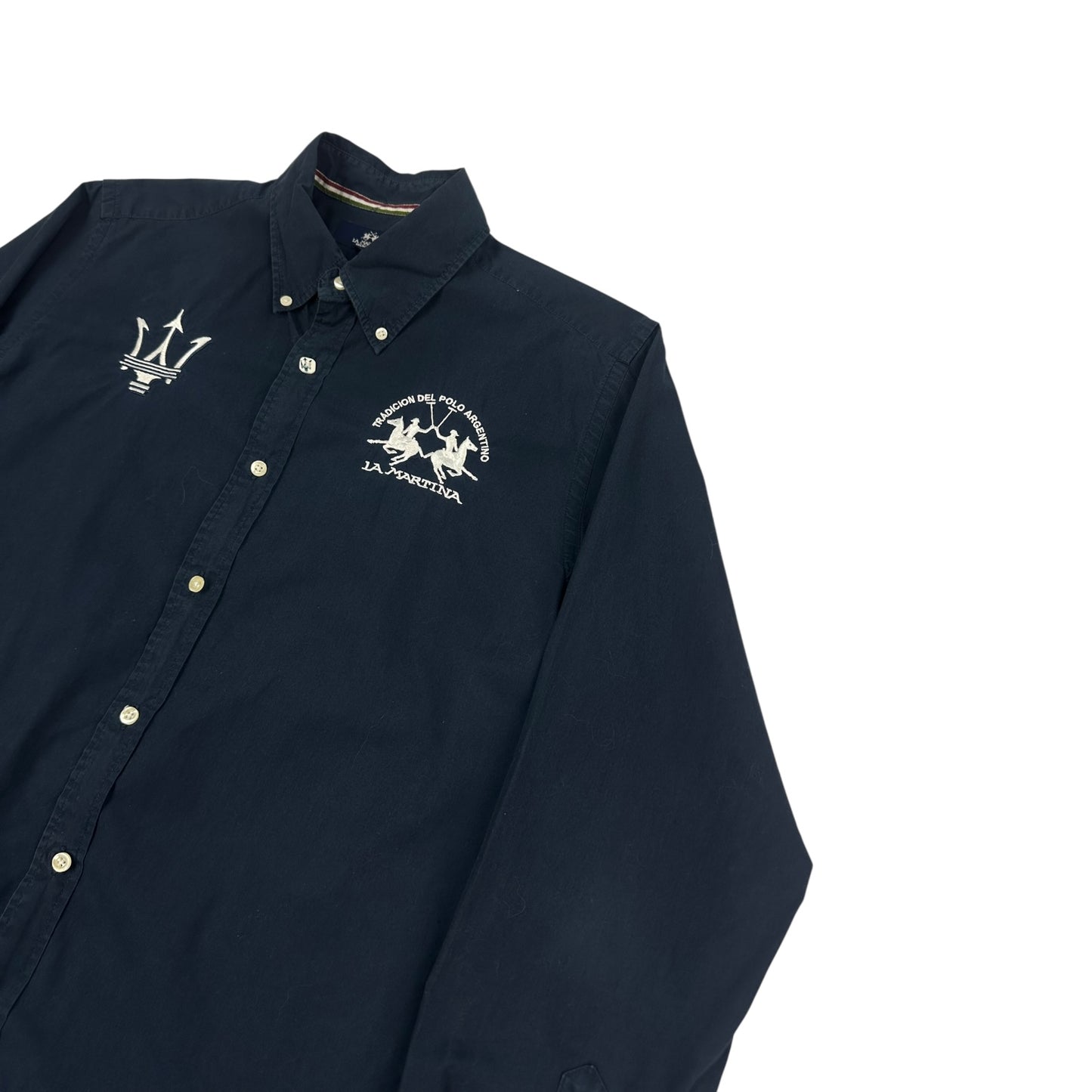 Vintage La Martina x Maserati Hemd Navy blau M