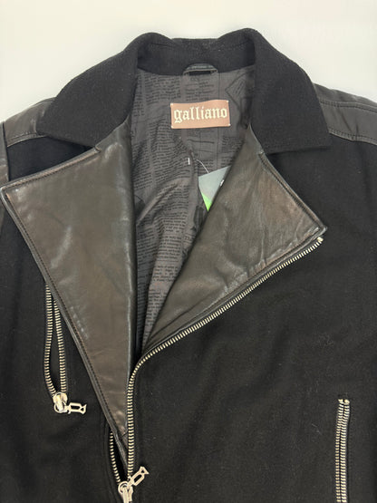 Vintage Galliano Lederjacke schwarz Gr. 52