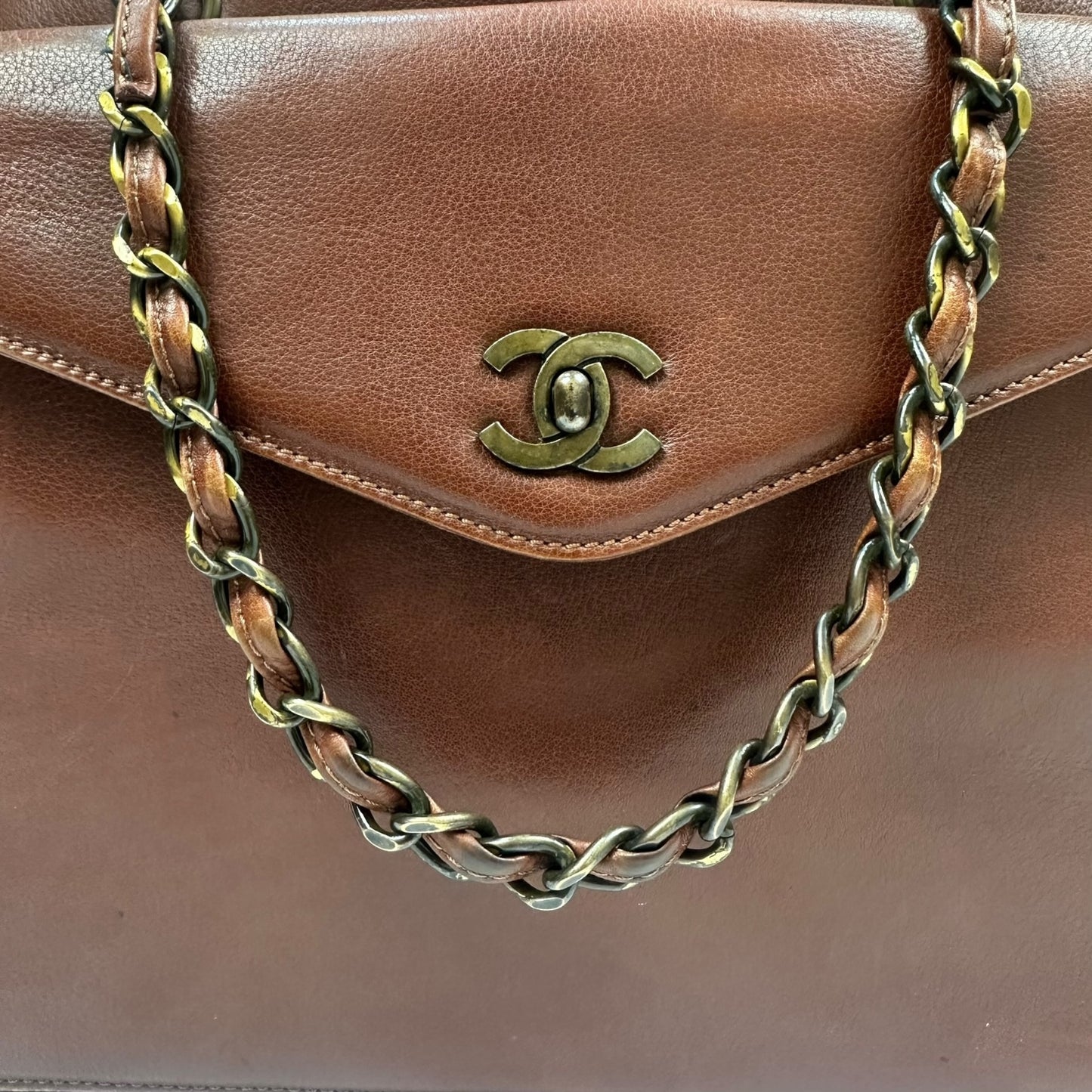 Vintage Chanel Handtasche braun / gold