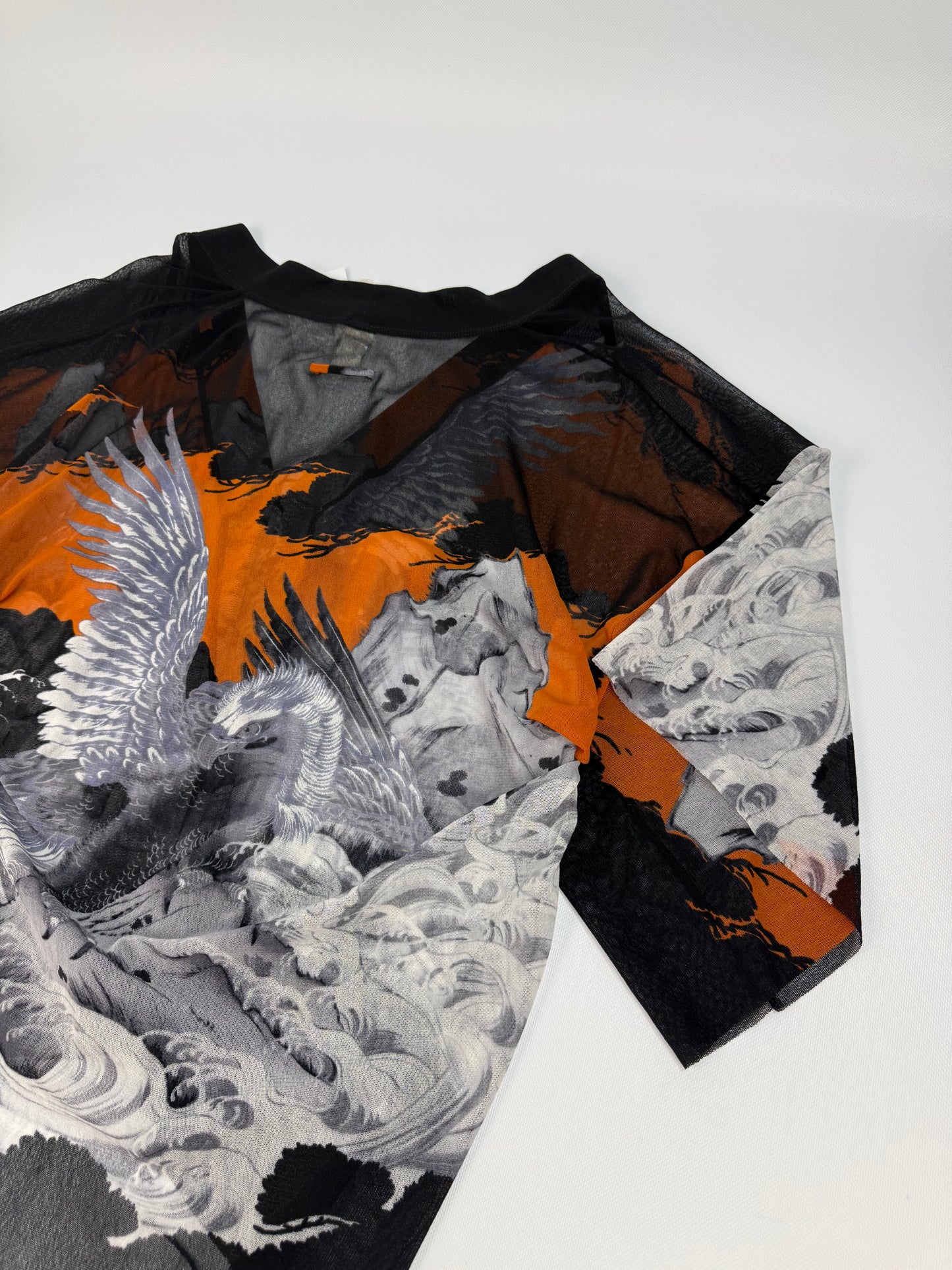 Vintage Jean Paul Gaultier Soleil Shirt schwarz / orange Gr. S