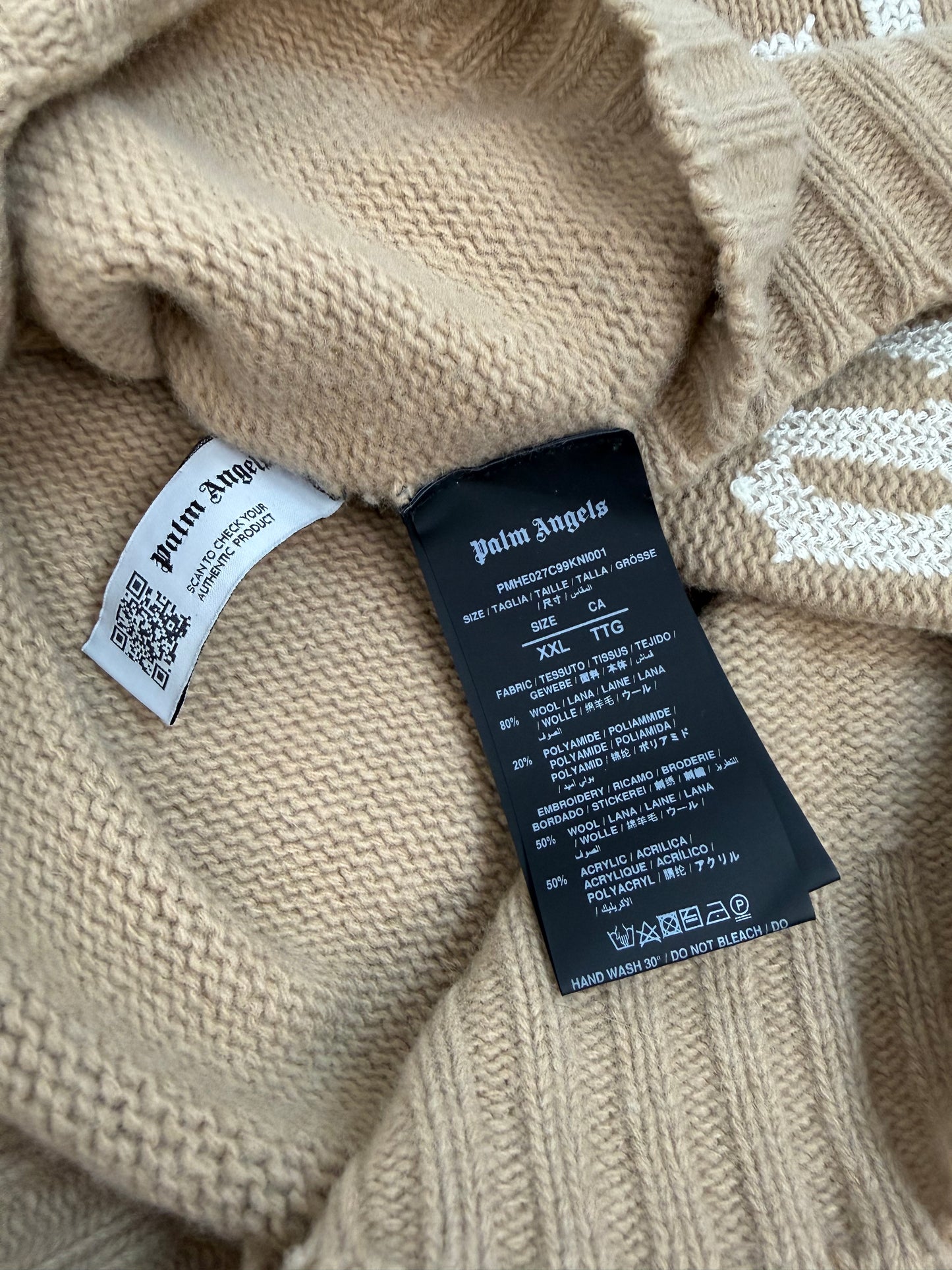 Palm Angels Pullover braun / weiß Gr. XXL
