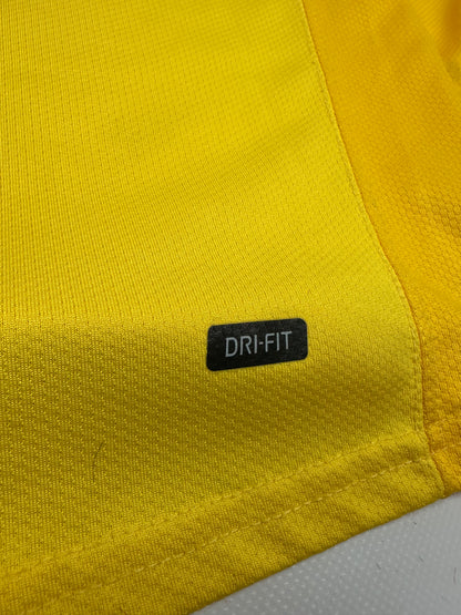 Vintage Nike Manchester United Fußballtrikot gelb L Kids