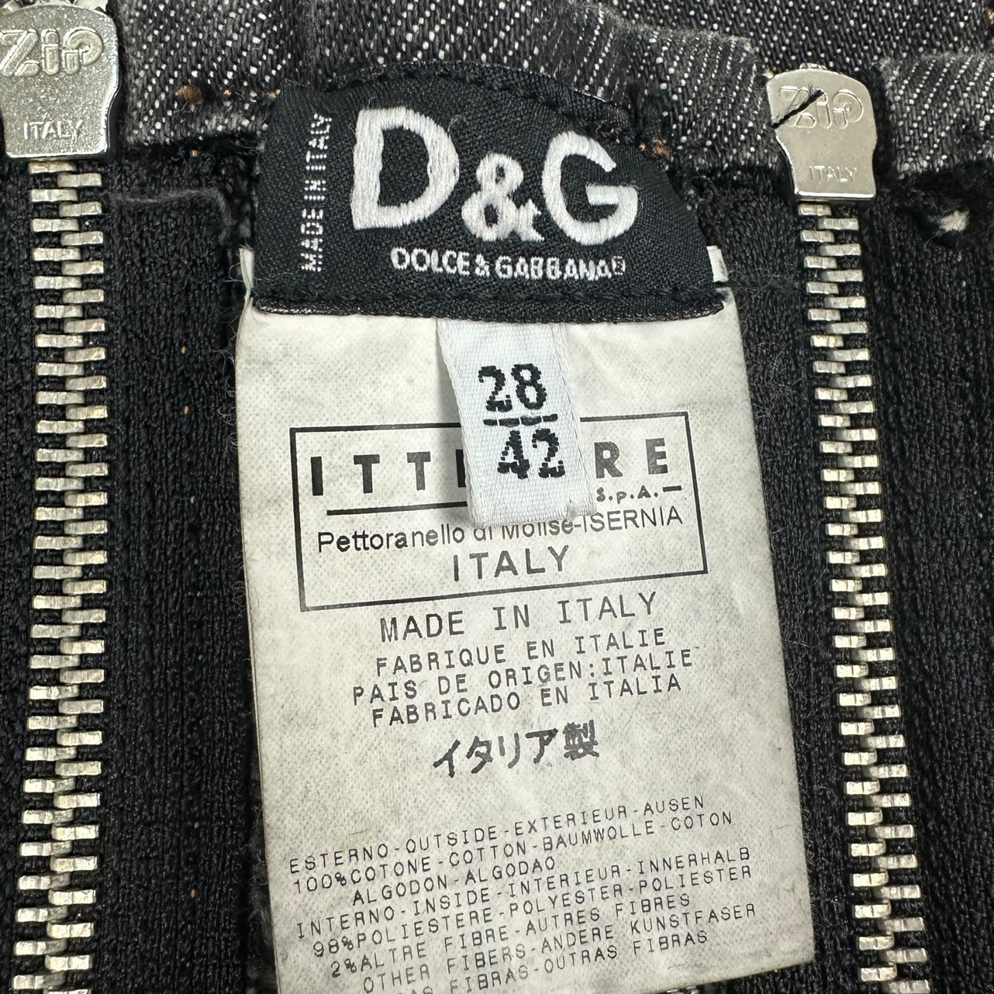 Vintage Dolce & Gabbana Reisverschluss Kleid  dunkelgrau 28/42
