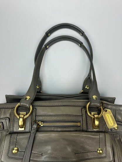 Vintage Coach Handtasche grau