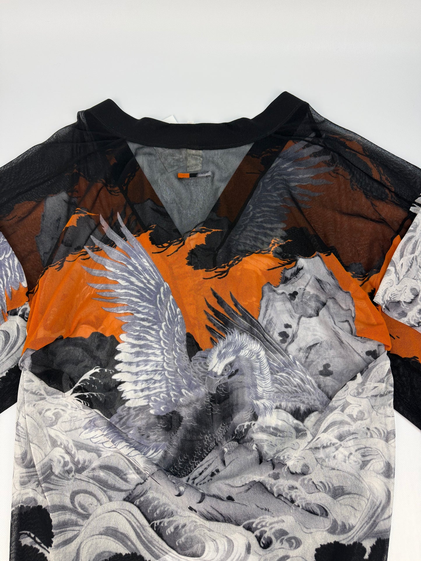 Vintage Jean Paul Gaultier Soleil Shirt schwarz / orange Gr. S