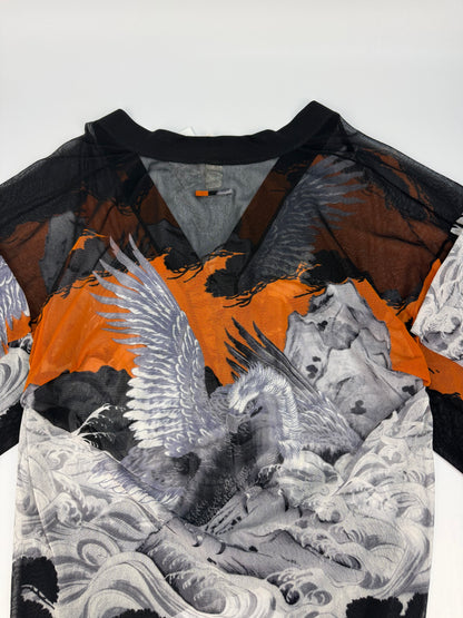 Vintage Jean Paul Gaultier Soleil Shirt schwarz / orange Gr. S