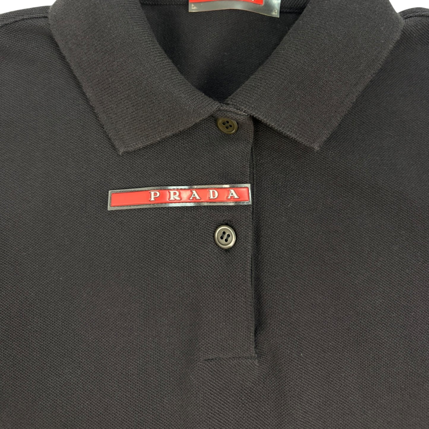 Vintage Prada Poloshirt Lang schwarz Gr. S