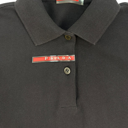 Vintage Prada Poloshirt Lang schwarz Gr. S