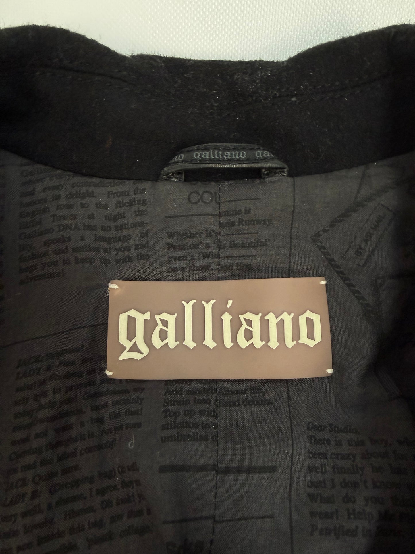 Vintage Galliano Lederjacke schwarz Gr. 52
