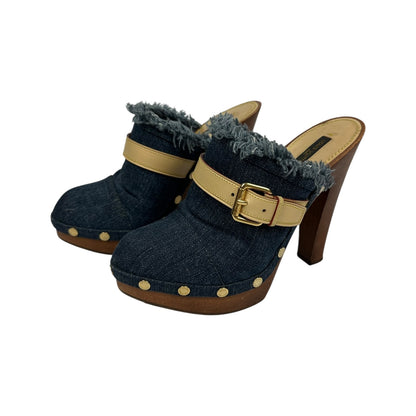 Vintage Louis Vuitton Heels Denim / Holz 38