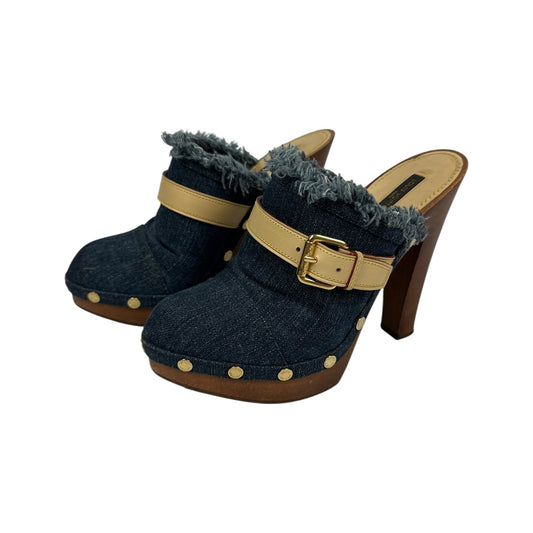 Vintage Louis Vuitton Heels Denim / Holz 38