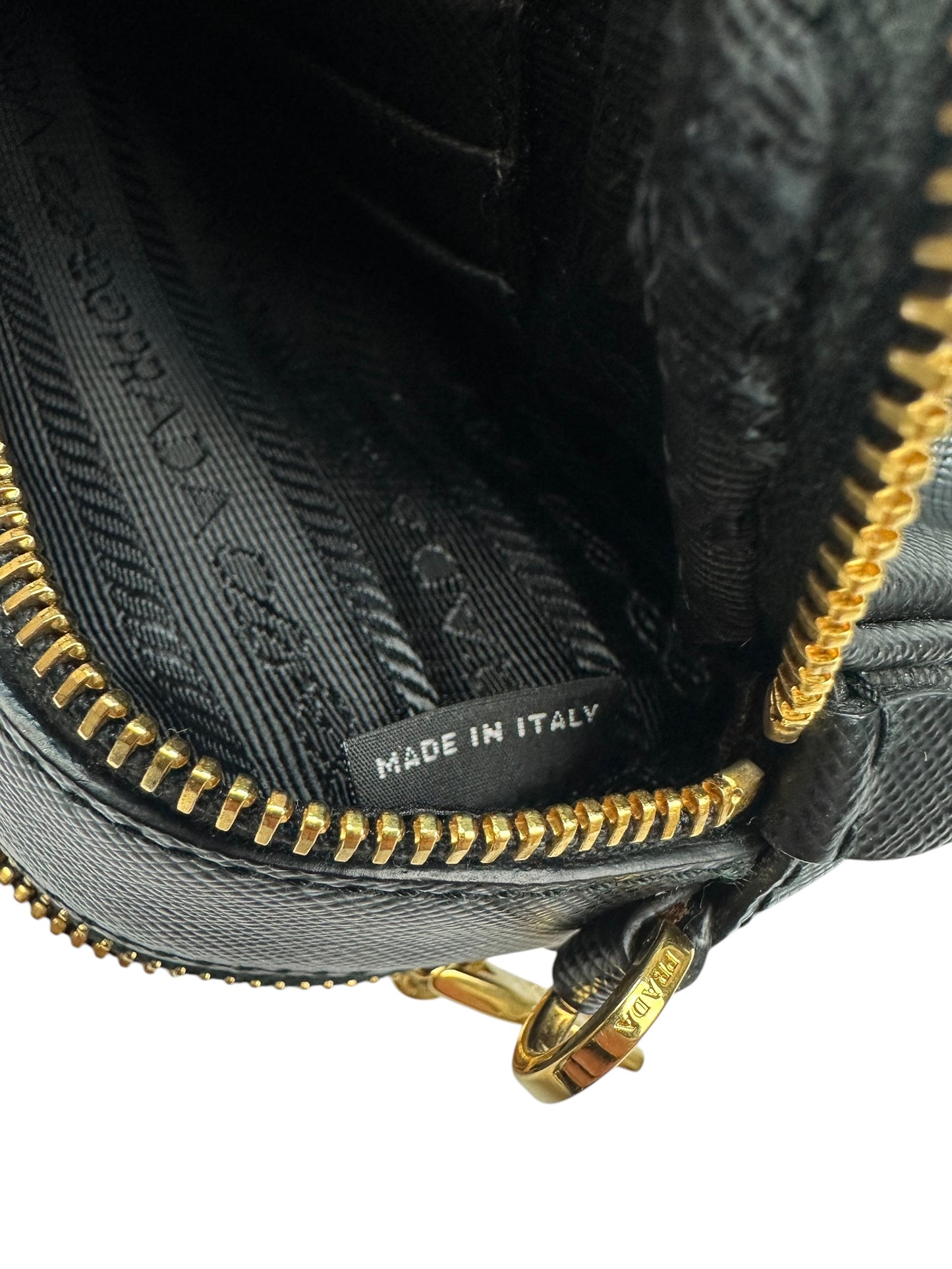 Prada Umhängetasche schwarz/gold