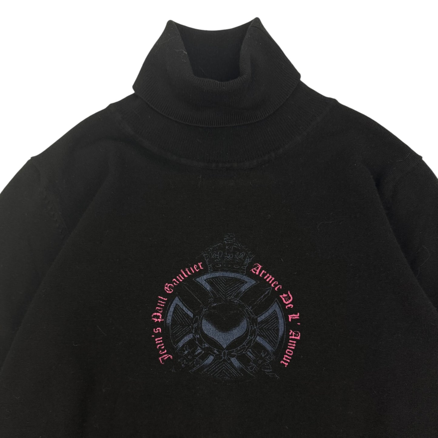 Vintage Jean Paul Gaultier Rollkragen Pullover schwarz Gr. Damen S