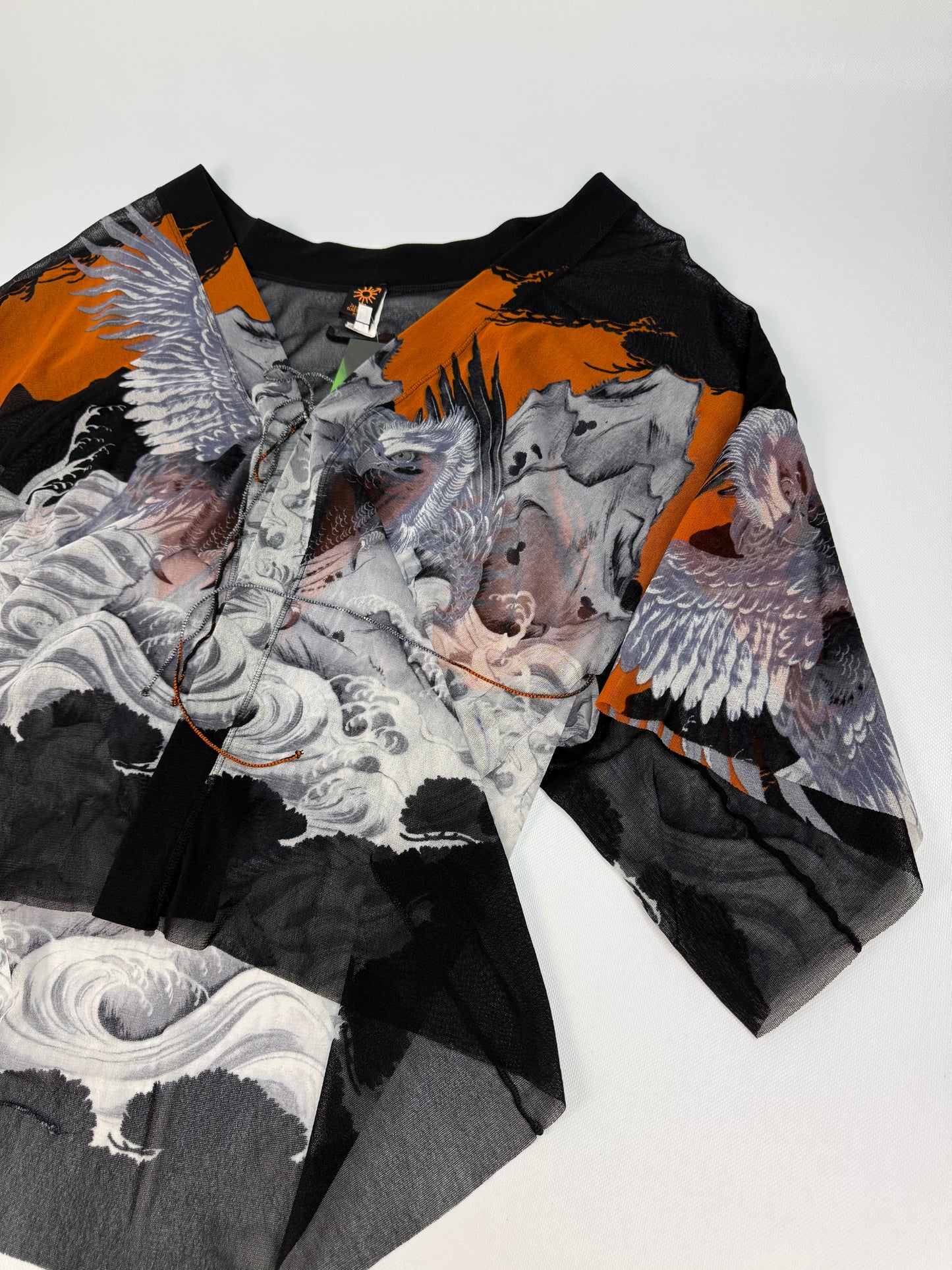 Vintage Jean Paul Gaultier Soleil Shirt schwarz / orange Gr. S