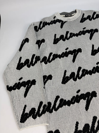 Balenciaga Pullover weiß / schwarz Gr. M