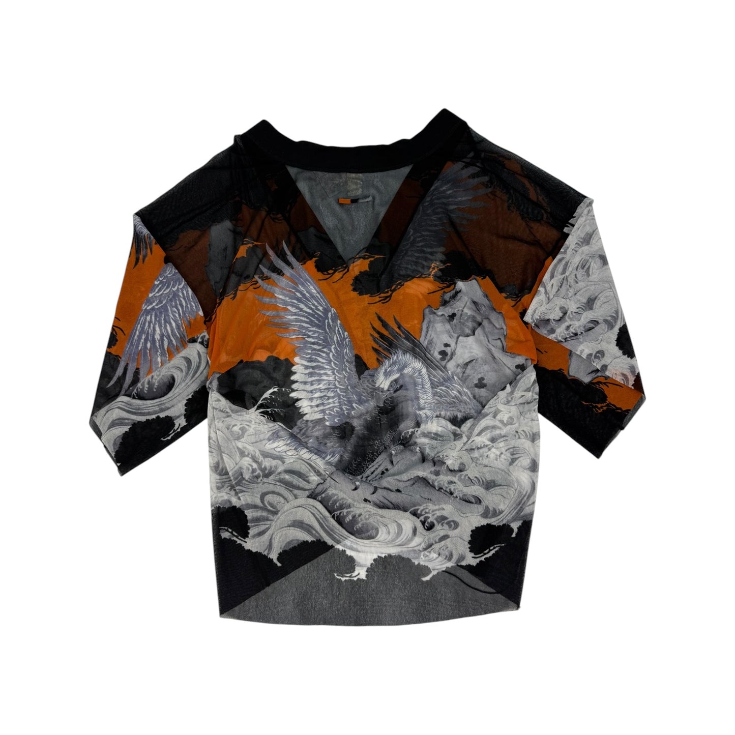 Vintage Jean Paul Gaultier Soleil Shirt schwarz / orange Gr. S