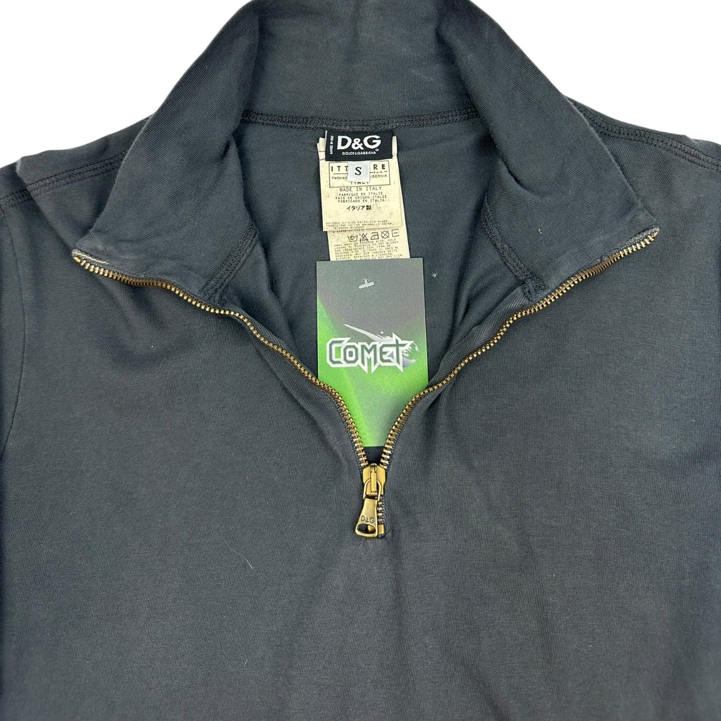 Vintage Dolce & Gabbana Halfzip Pullover dunkelgrau S