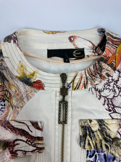 Vintage Just Cavalli Jacke weiß / orange Gr. S